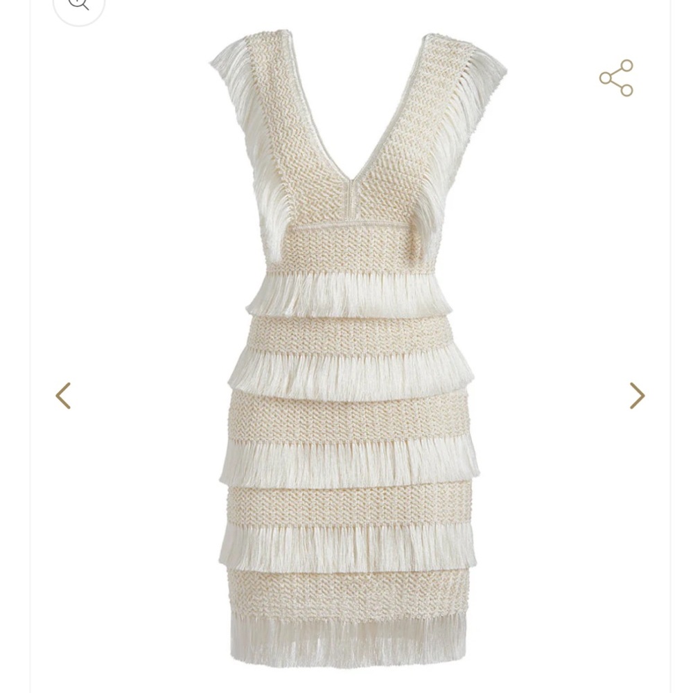PatBO Fringe Dress in Ivory size XS - Picture 5 of 5